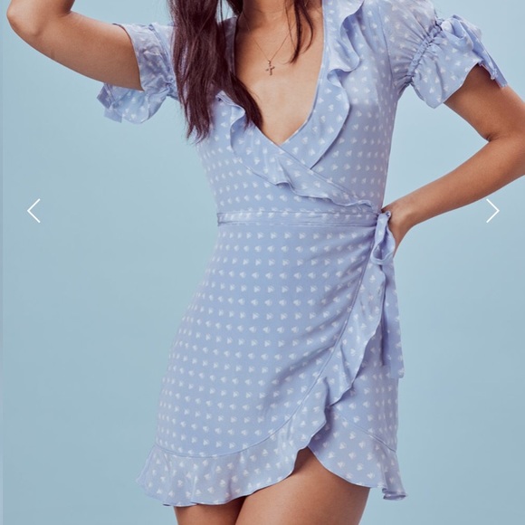 FOR LOVE AND LEMONS SWEETHEART WRAP MINI DRESS - Picture 1 of 6